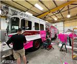 Greensburg (IN) Fire Dept.: Custom Temporary Breast Cancer Awareness Wrap 2022