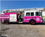 Greensburg (IN) Fire Dept.: Custom Temporary Breast Cancer Awareness Wrap 2022