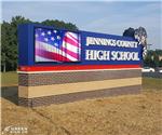 Jennings County High School: Custom School Main ID with Electronic Message Center