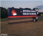 Jennings County High School: Custom School Main ID with Electronic Message Center