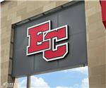 Maxwell Construction/East Central High School: Custom Double Sided Logo Cabinet