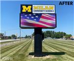 Milan High School: Custom Replacement Sign Faces for Lighted Pylon High School Sign