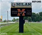 Milan High School: Custom Replacement Sign Faces for Lighted Pylon High School Sign